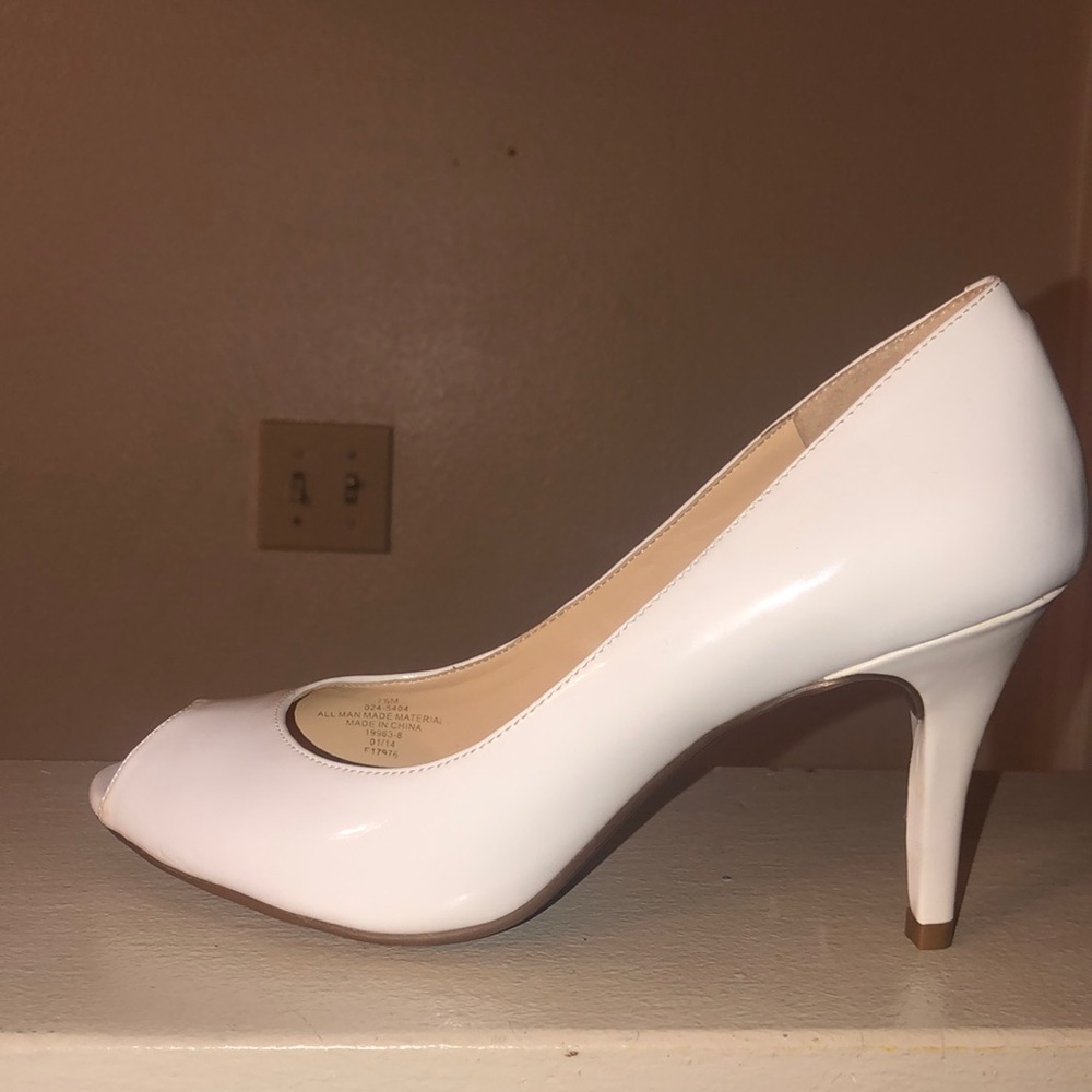 White open toe shoes